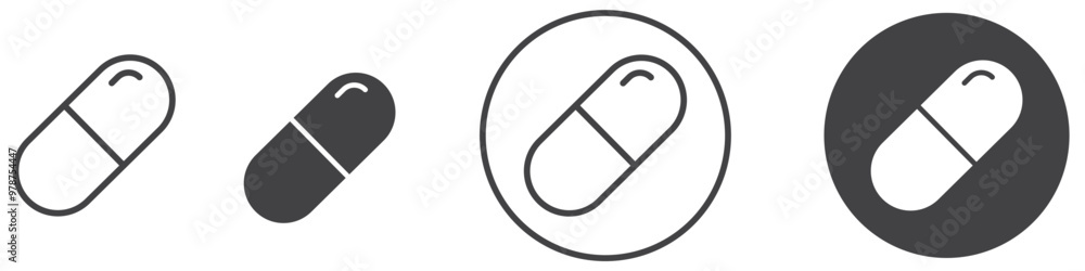 Capsule icon thin line illustration Capsule icon thin line illustration