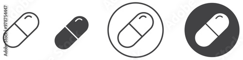 Capsule icon thin line illustration