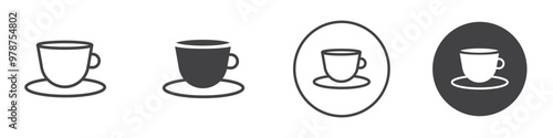 Coffee icon thin line illustration