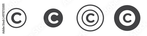 Copyright icon thin line illustration