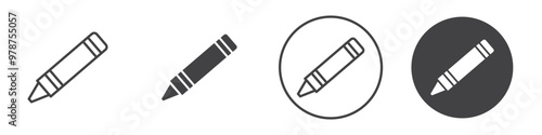 Crayon icon thin line illustration