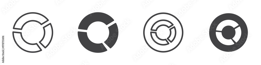 Donut chart icon thin line illustration Donut chart icon thin line illustration