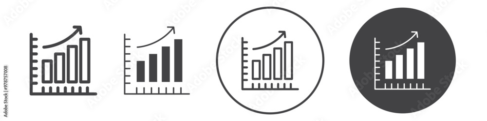 Growth Chart icon thin line illustration Growth Chart icon thin line illustration