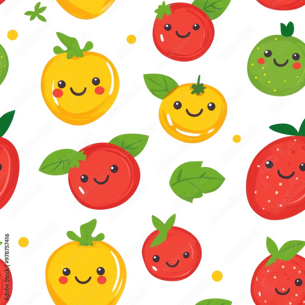 Cute Fruit Seamless Pattern. Cute Fruit Seamless Pattern.