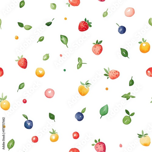 Watercolor Berry Pattern.