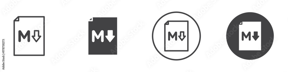 Markdown icon thin line illustration Markdown icon thin line illustration