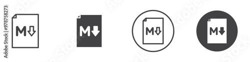Markdown icon thin line illustration