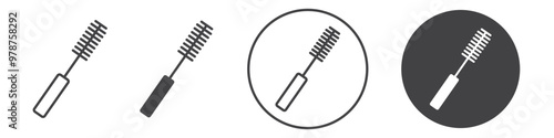 Mascara brush icon thin line illustration