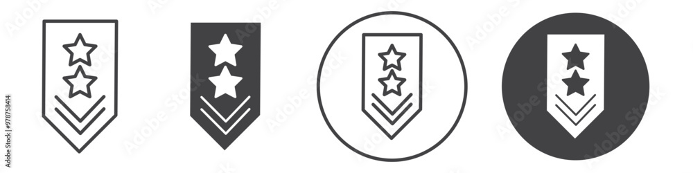 Military rank badge icon thin line illustration Military rank badge icon thin line illustration