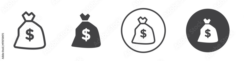 Money bag icon thin line illustration Money bag icon thin line illustration