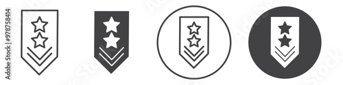 Military rank badge icon thin line illustration