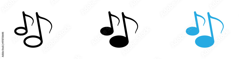 Music note icon thin line illustration Music note icon thin line illustration