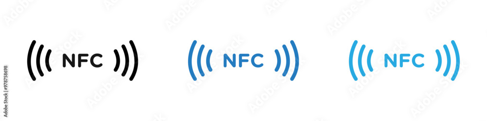 NFC icon thin line illustration NFC icon thin line illustration