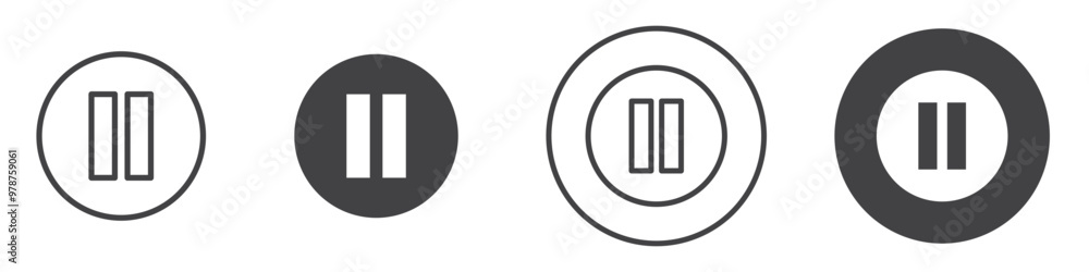 Pause icon thin line illustration Pause icon thin line illustration