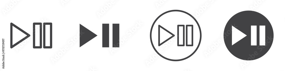 Play pause icon thin line illustration Play pause icon thin line illustration