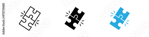 Puzzle icon thin line illustration
