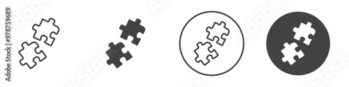 Puzzle Piece Icon thin line illustration