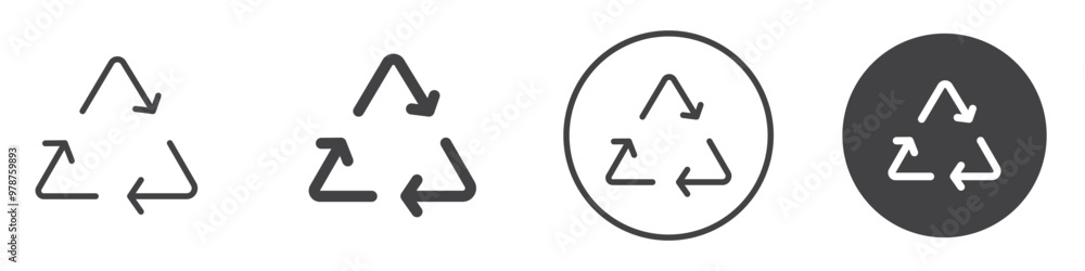 Recycle icon thin line illustration Recycle icon thin line illustration