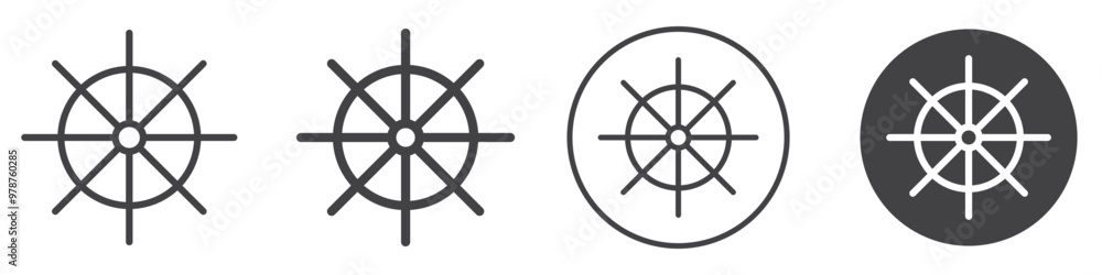 Ship wheel icon thin line illustration Ship wheel icon thin line illustration