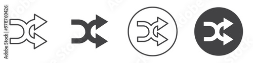 Shuffle icon thin line illustration