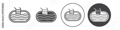 Swimming pool icon thin line illustration