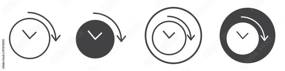 Time forward icon thin line illustration Time forward icon thin line illustration