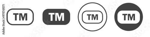TM trademark icon thin line illustration