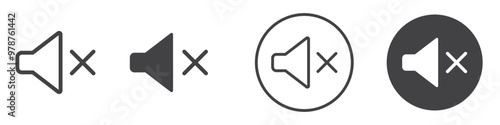 Volume icon thin line illustration