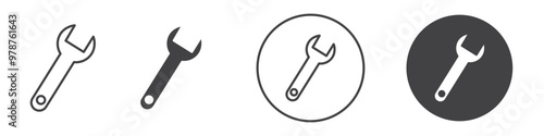 Wrench icon thin line illustration