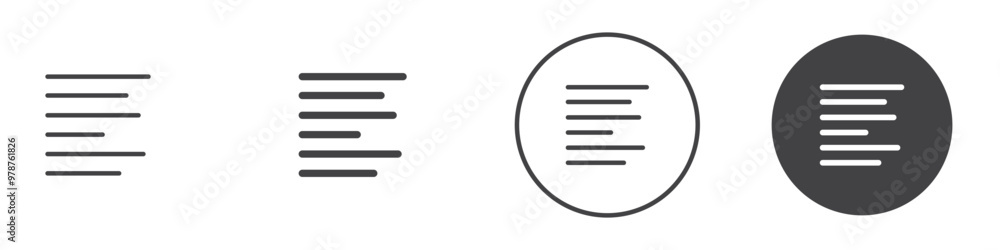 Align left icon thin line illustration Align left icon thin line illustration