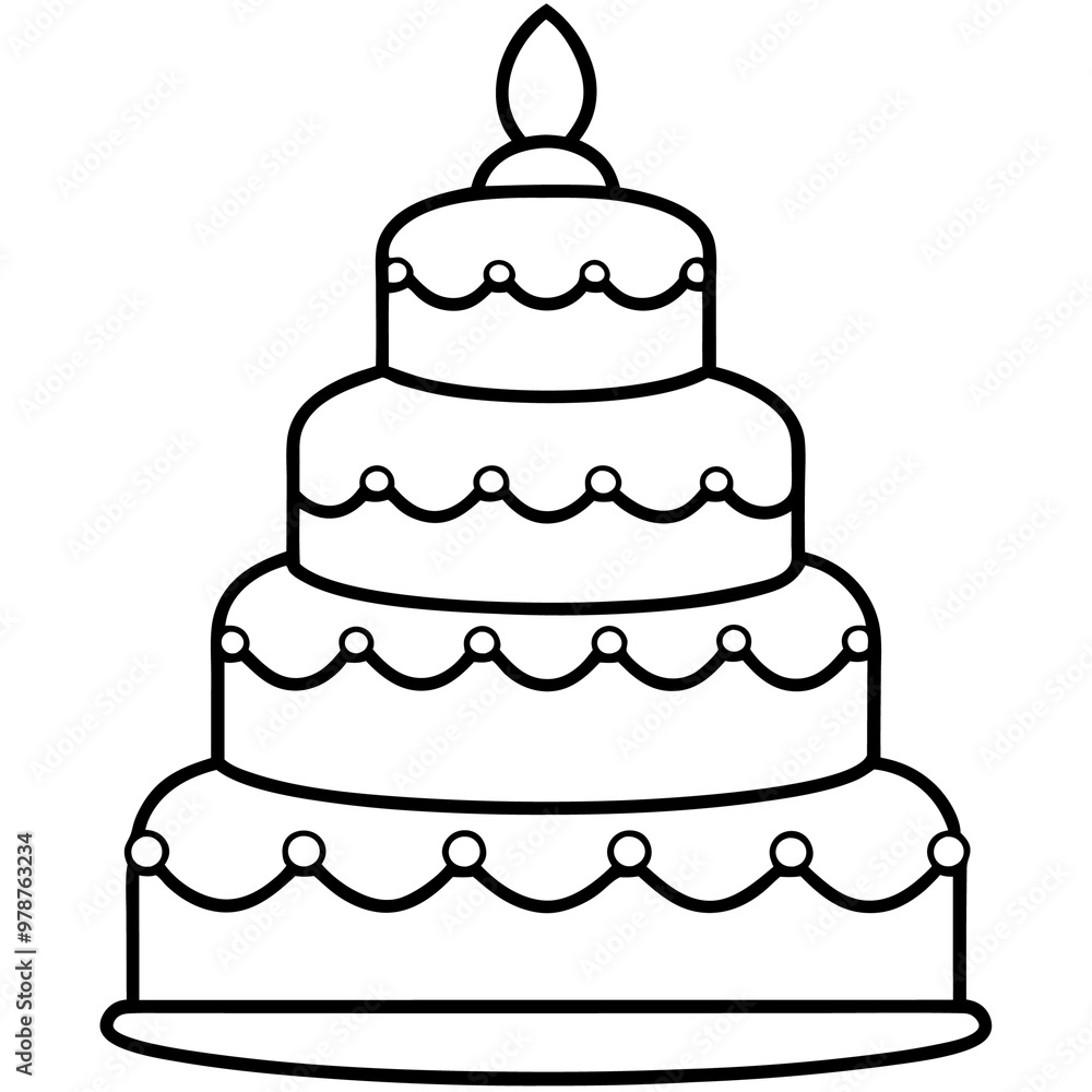fancy cake outline coloring book page line art drawing fancy cake outline coloring book page line art drawing