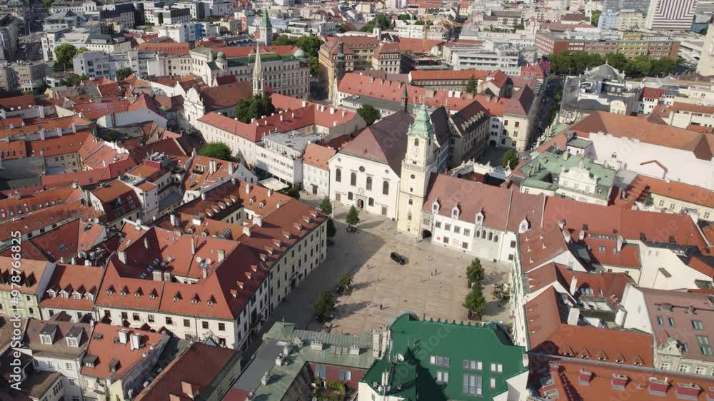 Aerial view of Hlavne Namestie, main square, Bratislava, Slovakia Aerial view of Hlavne Namestie, main square, Bratislava, Slovakia