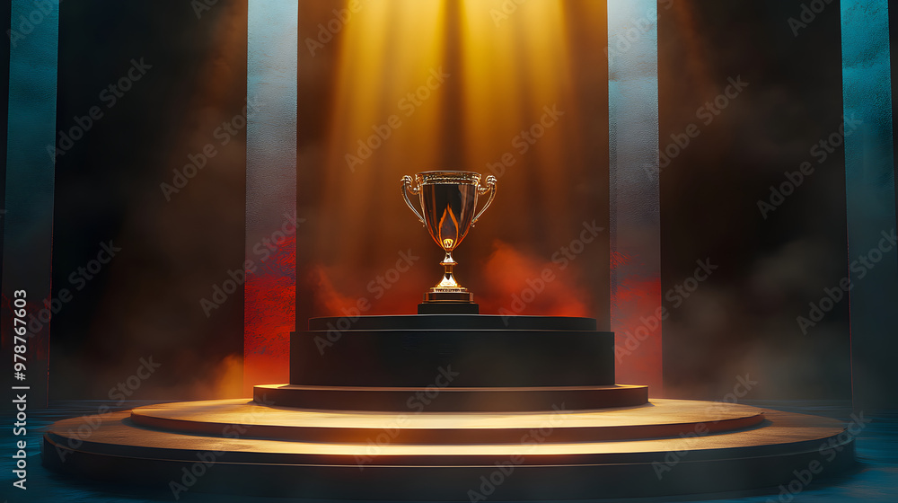 Winner award podium prize silver gold trophy win champion pedestal first stage bronze sport. Podium background Winner award podium prize silver gold trophy win champion pedestal first stage bronze sport. Podium background