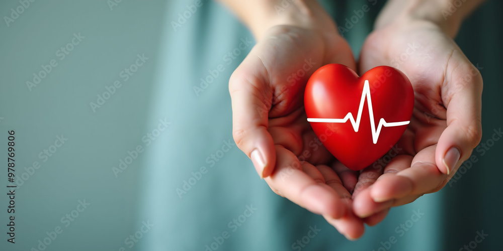 Hands holding heart symbol for health and wellness Hands holding heart symbol for health and wellness