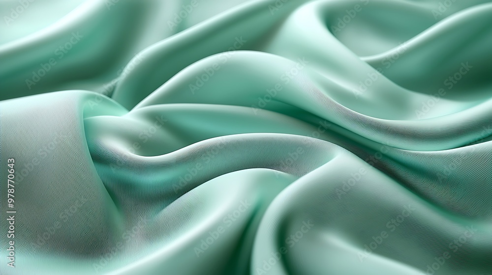 Obraz premium Abstract Green Fabric Background : Generative AI