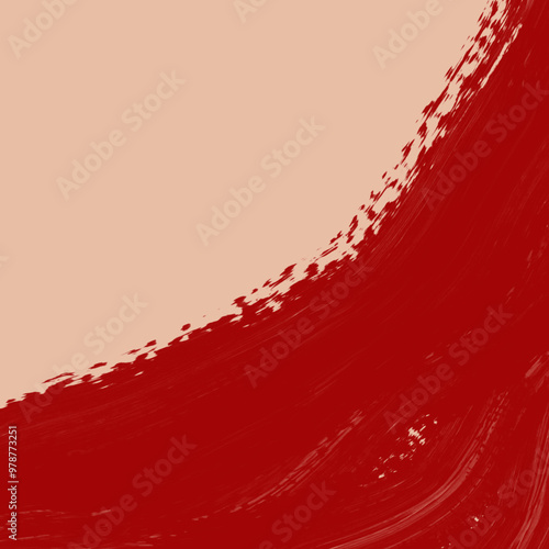 Red paint ink stroke over background