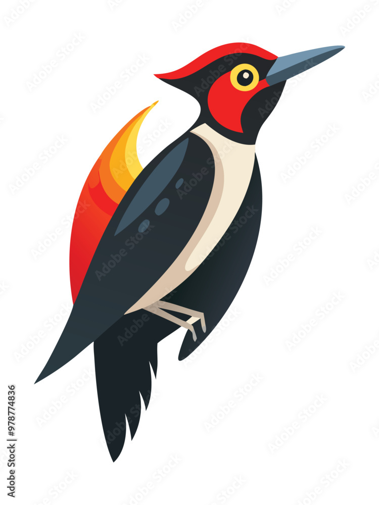 Naklejka premium Woodpecker bird logo vector illustration