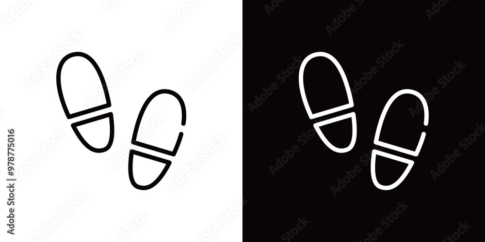 足跡のシンプルなラインアイコン