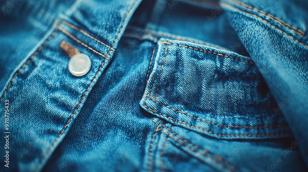 Naklejka premium Jeans Texture Background : Generative AI