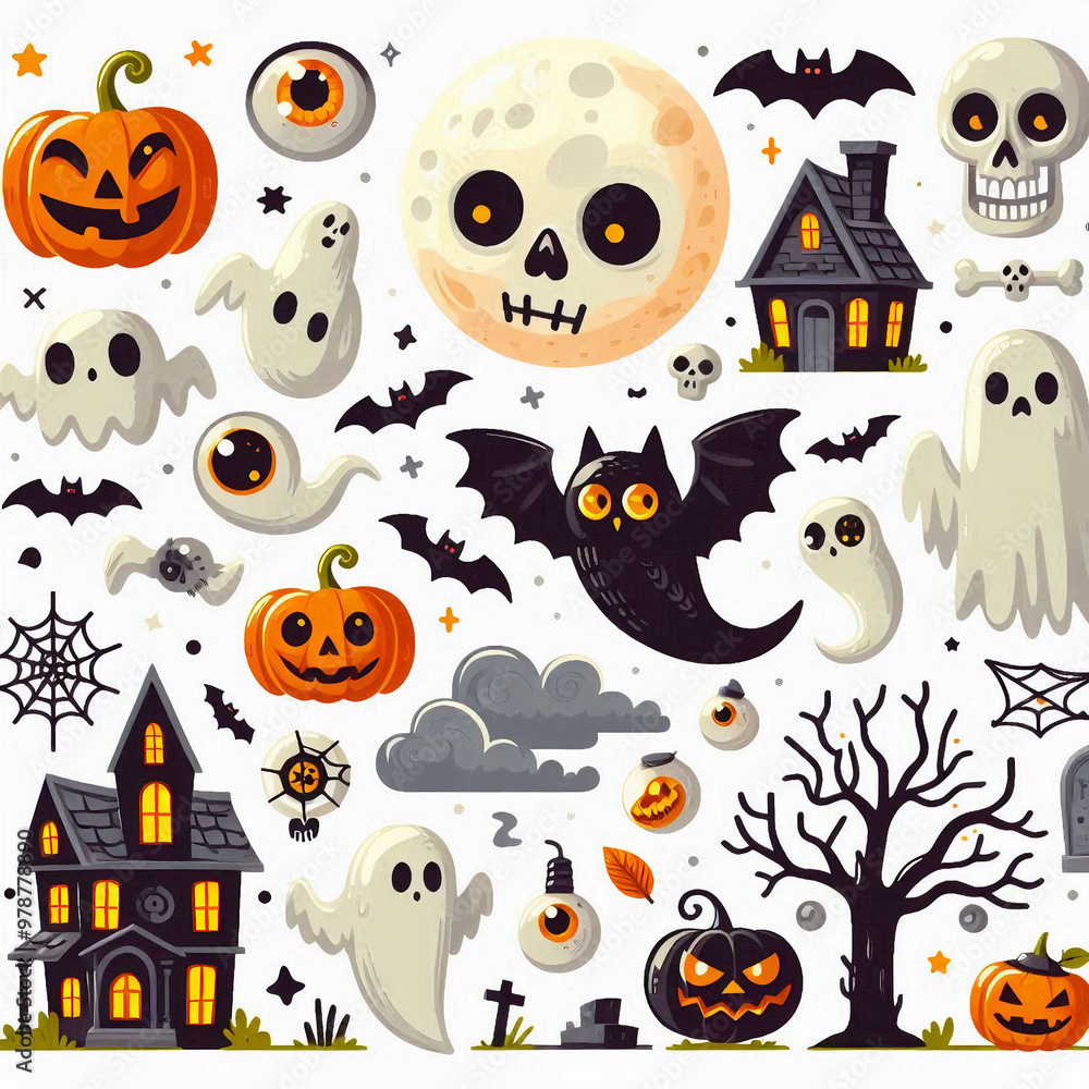 Fototapeta premium Halloween Icons