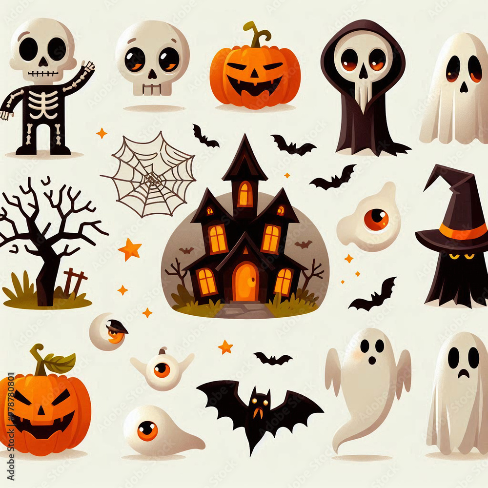 Fototapeta premium Halloween Icons