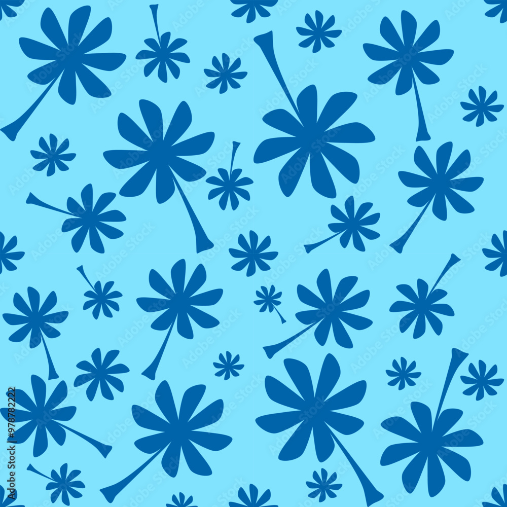 Flowers have organic shape with seamless background. Simple abstract floral pattern. Ideal for textile design,fabric, wallpaper, cards,covers, posters and decoration. Flowers have organic shape with seamless background. Simple abstract floral pattern. Ideal for textile design,fabric, wallpaper, cards,covers, posters and decoration.