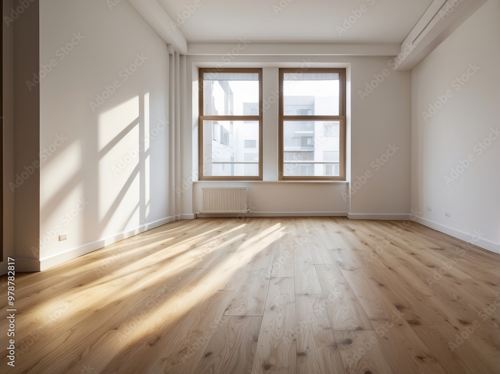 Empty Room with Sunlight Streaming Through Windows Empty Room with Sunlight Streaming Through Windows