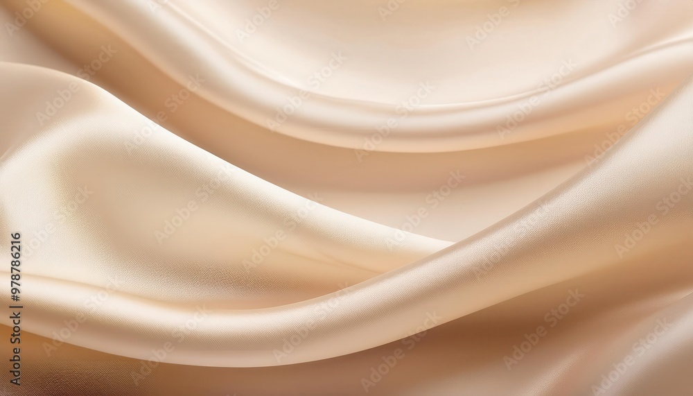Close-Up of Luxurious Flowing Cream Satin Fabric with Soft, Elegant Folds and Smooth Texture, Perfect for Fashion, Interior Design, Beauty Concepts Highlighting Refined Opulence and Graceful Movemet Close-Up of Luxurious Flowing Cream Satin Fabric with Soft, Elegant Folds and Smooth Texture, Perfect for Fashion, Interior Design, Beauty Concepts Highlighting Refined Opulence and Graceful Movemet