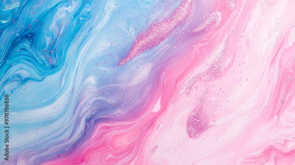 Fototapeta premium Dreamy pastel abstract background with pink and blue swirls