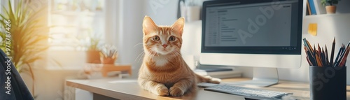 Feline Coworker Joins Video...