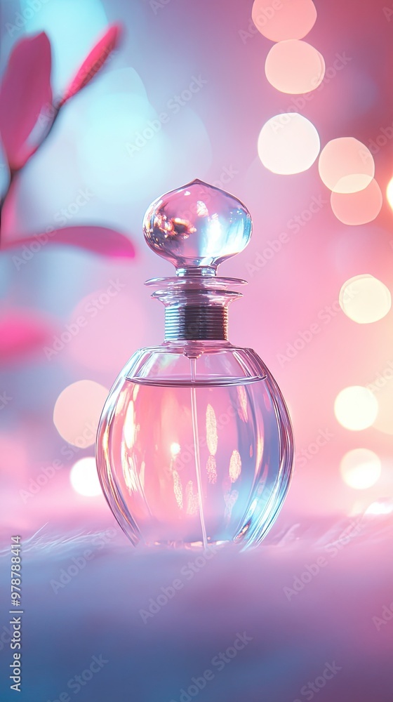 Elegant perfume bottle with soft pastel background, ideal for beauty and fragrance themes. Elegant perfume bottle with soft pastel background, ideal for beauty and fragrance themes.