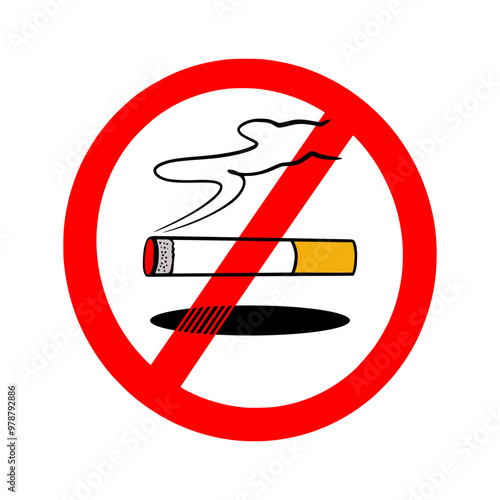 No Smoking, Sign indicating no smoking allowed, A clear image of a No Smoking sign isolated on a white background