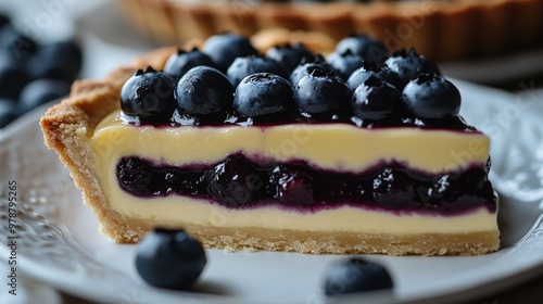 Lemon and Blueberry Tart Slice