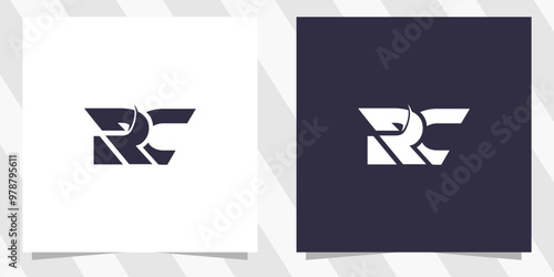 letter rc cr logo design vector